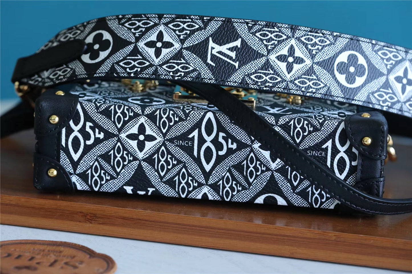 Top Quality Petite Malle Jacquard Since 1854 Black For Women, Womens Handbags, Shoulder Bags And Crossbody Bags 7.5in/19cm Top Quality