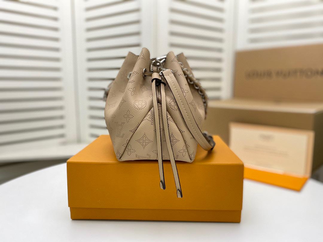 Top Quality Bella Bucket Bag Mahina Galet Grey For Women, Womens Handbags, Shoulder And Crossbody Bags 7.5in/22cm Top Quality M57201