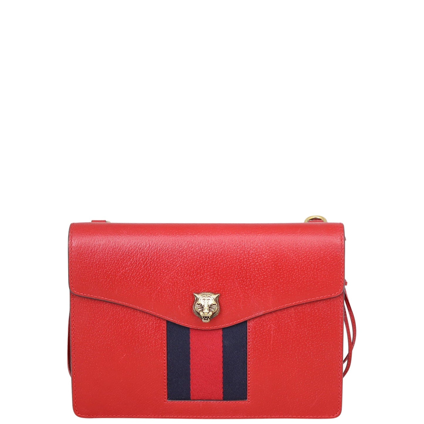 Gucci Animalier Web Leather Flap Clutch