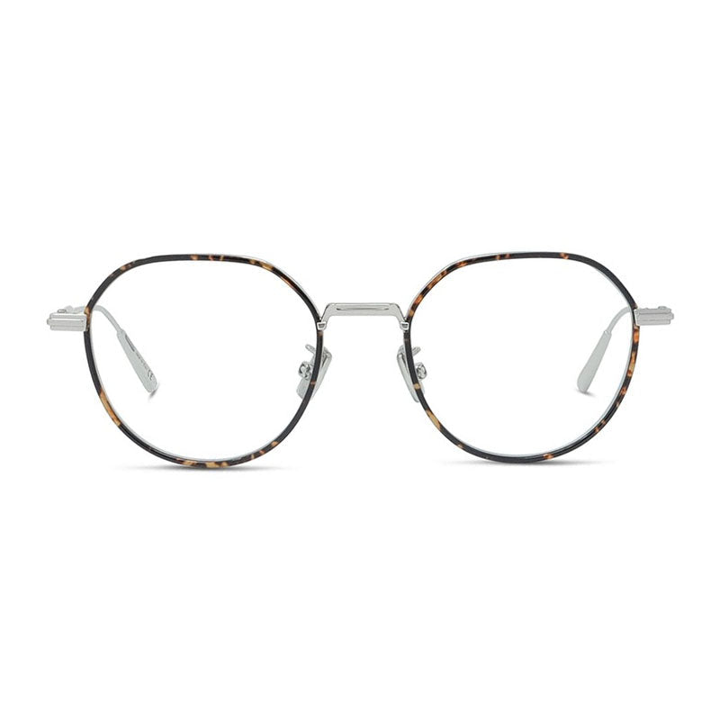 Dior Eyeglasses Square Full Rim, Silver/Havana Frame and Clear Demo Lens Lens DIORBLACKSUITOR3UF500