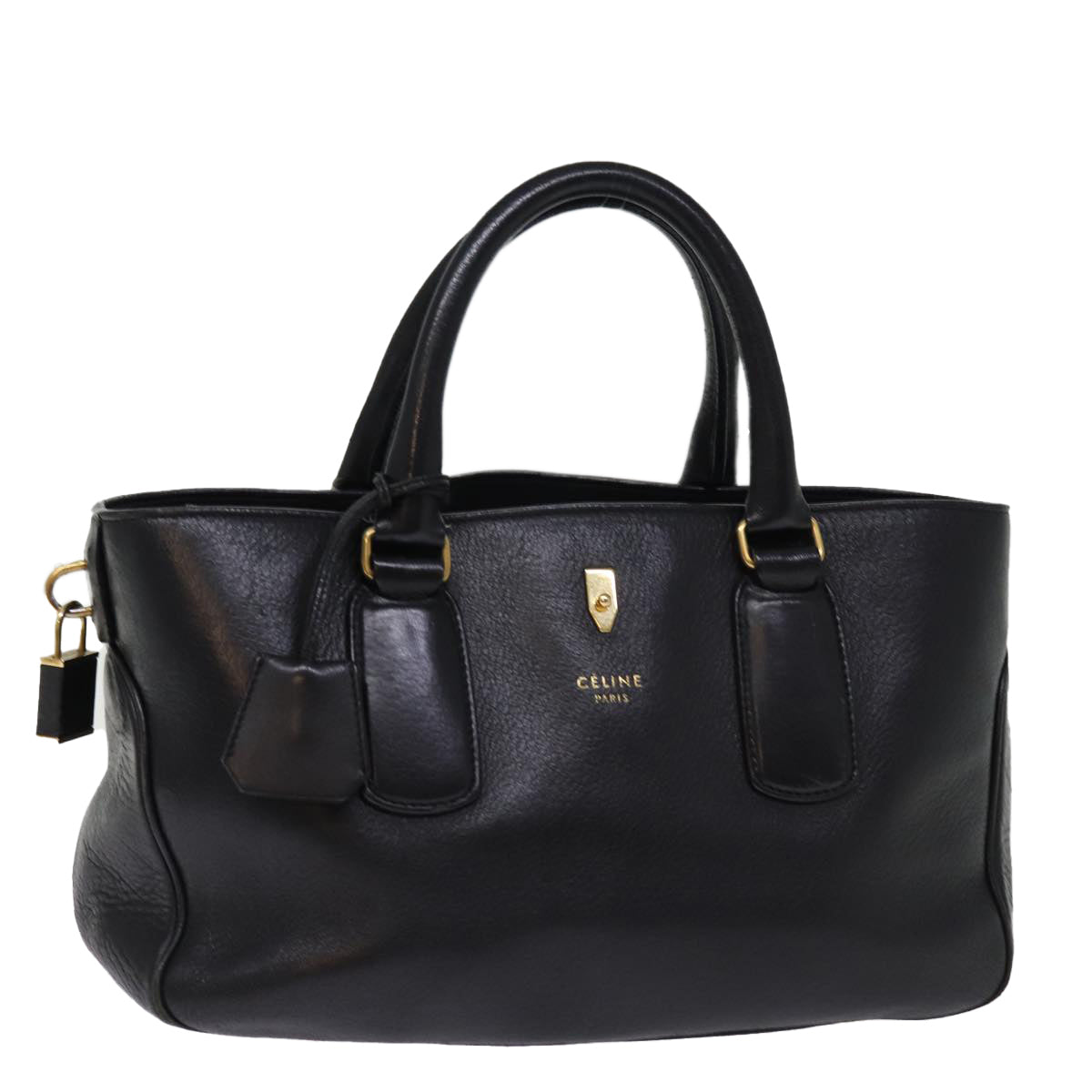 Luxury CELINE Hand Bag Leather Black  77383