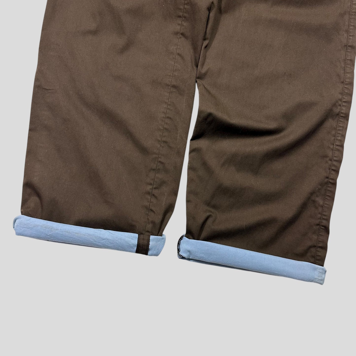 Prada AW00 Brown & Baby Blue Waxed Cotton Tro rs - IT52 (34)
