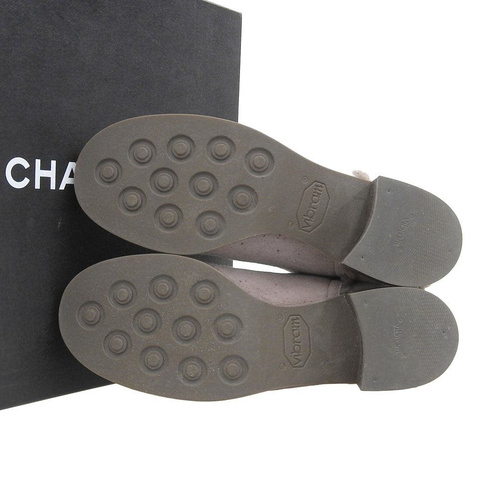 Chanel Suede Shearling Chunky Heel Boots