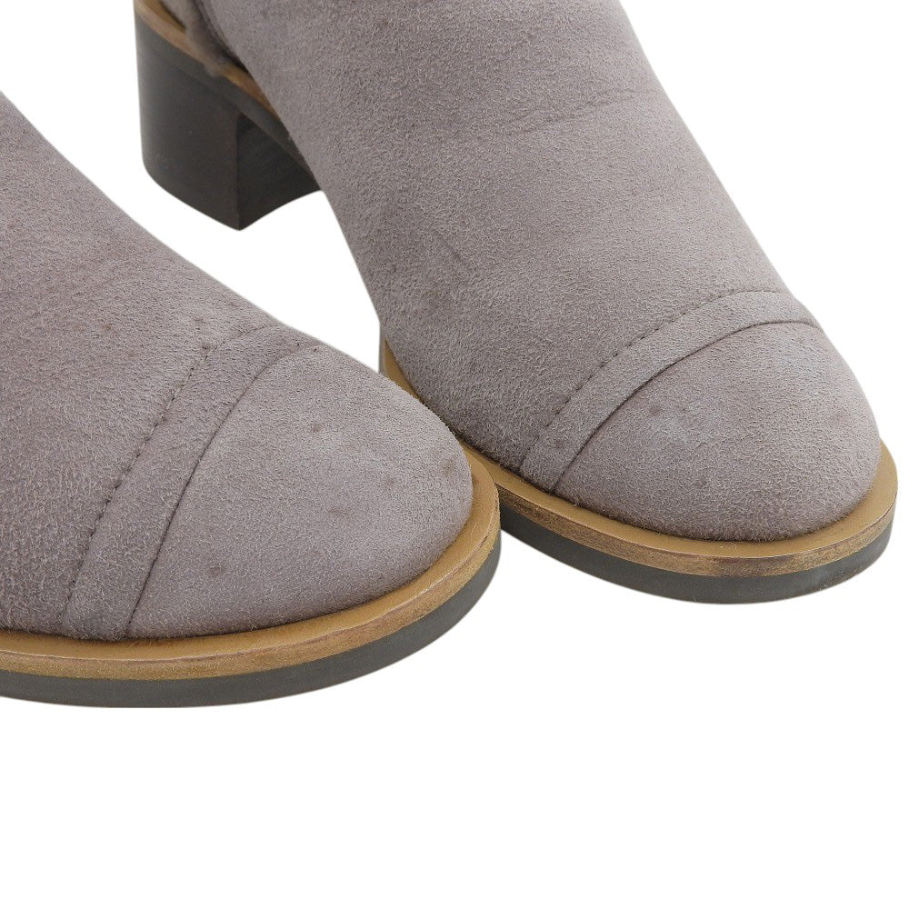 Chanel Suede Shearling Chunky Heel Boots