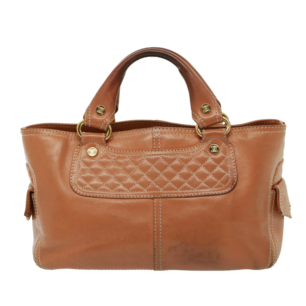Luxury CELINE Hand Bag Leather Brown  77738
