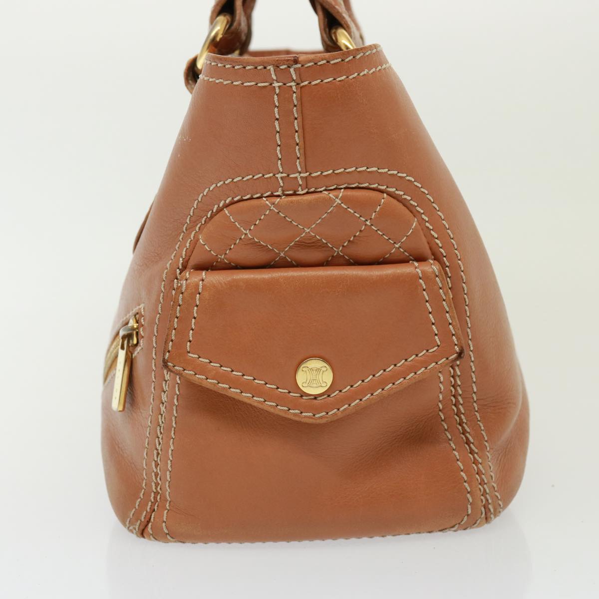 Luxury CELINE Hand Bag Leather Brown  77738