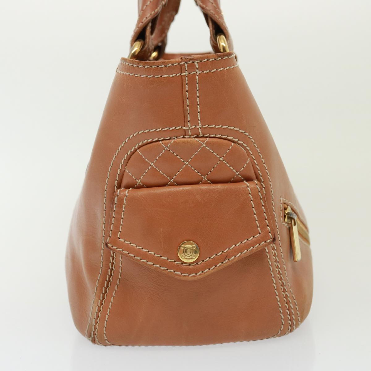 Luxury CELINE Hand Bag Leather Brown  77738