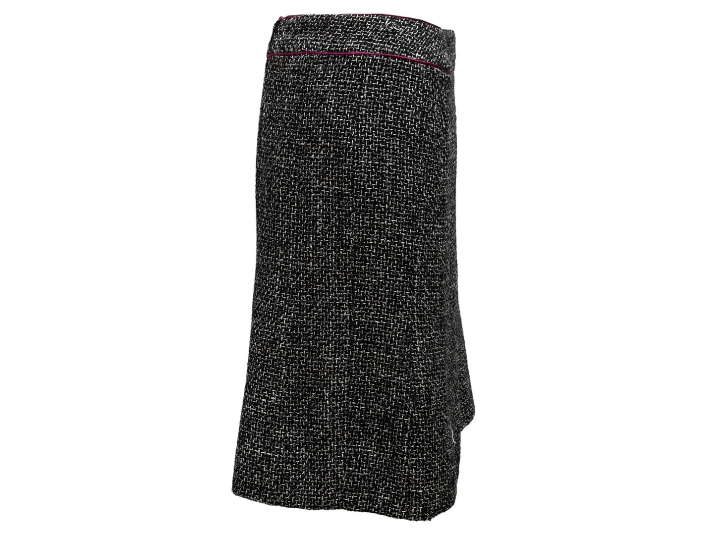 Black & White Chanel Fall/Winter 2003 Tweed Skirt Size FR 46