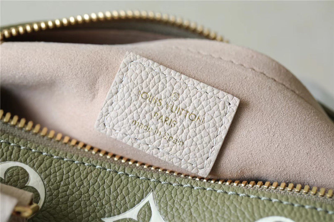 Top Quality Speedy Bandouliere 20 PM Monogram Empreinte Khaki Green / Beige / CreamFor Women,  Shoulder And Crossbody Bags 20.5cm/8.1in Top Quality M46118