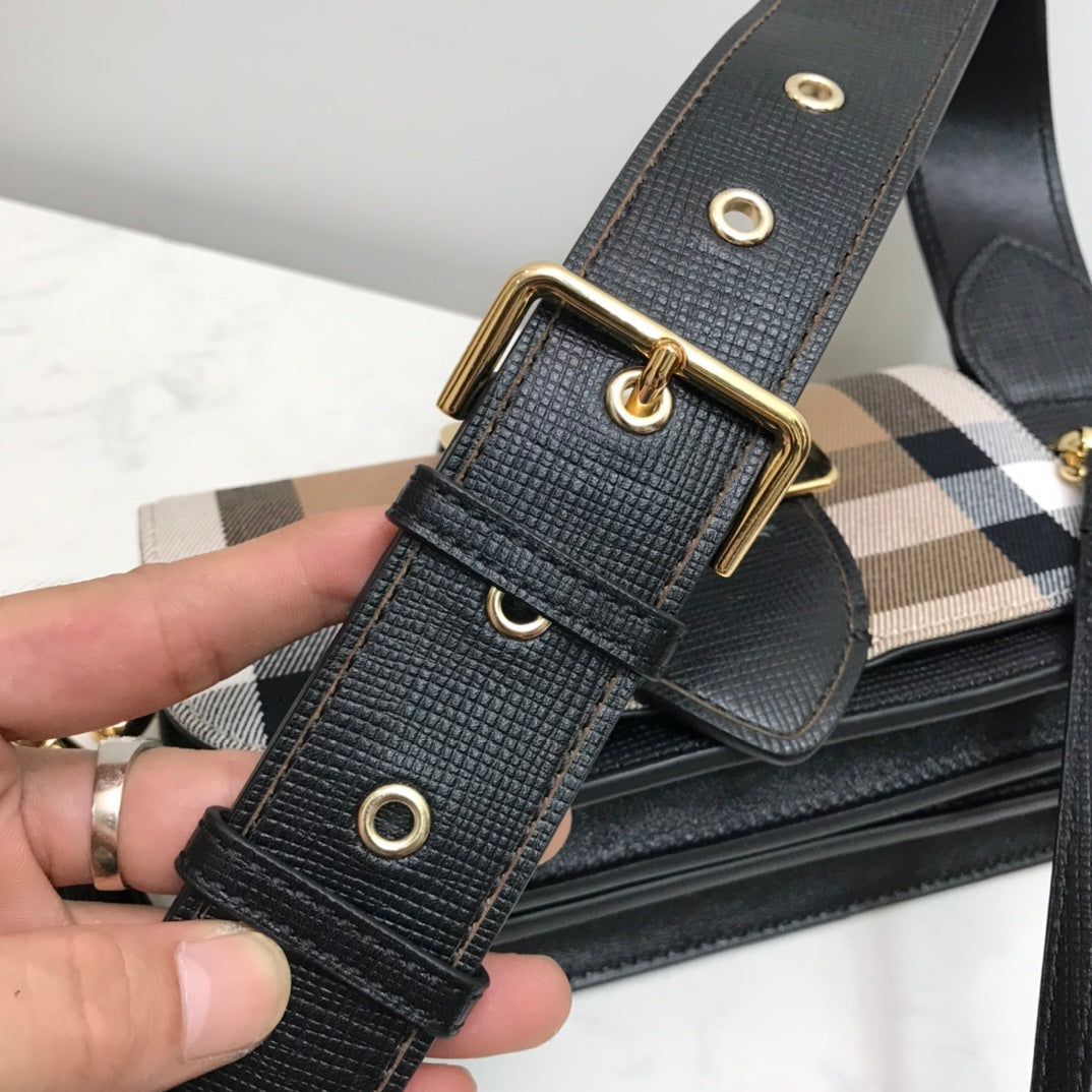 Top Quality Small Bridle Ho Check And Buckle Crossbody Black For Women, Bags 7.8in/20cm