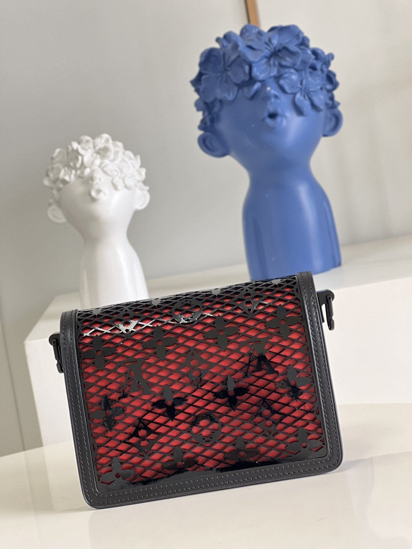 Top Quality Limited Mini Dauphine Bags By Nicolas Ghesquière With Monogram Lace Black For Women 20cm Top Quality M20595