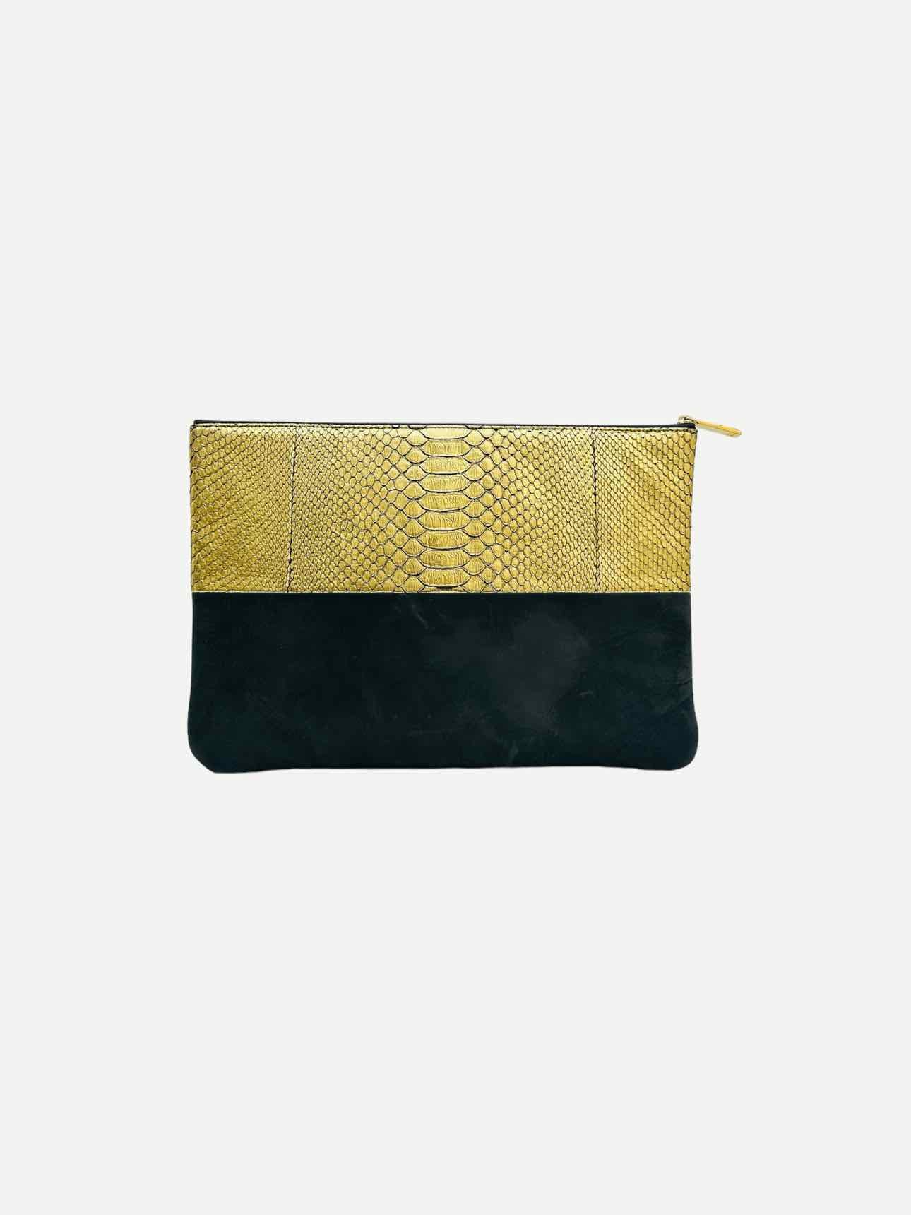 CHANEL O Case Black & Gold Clutch