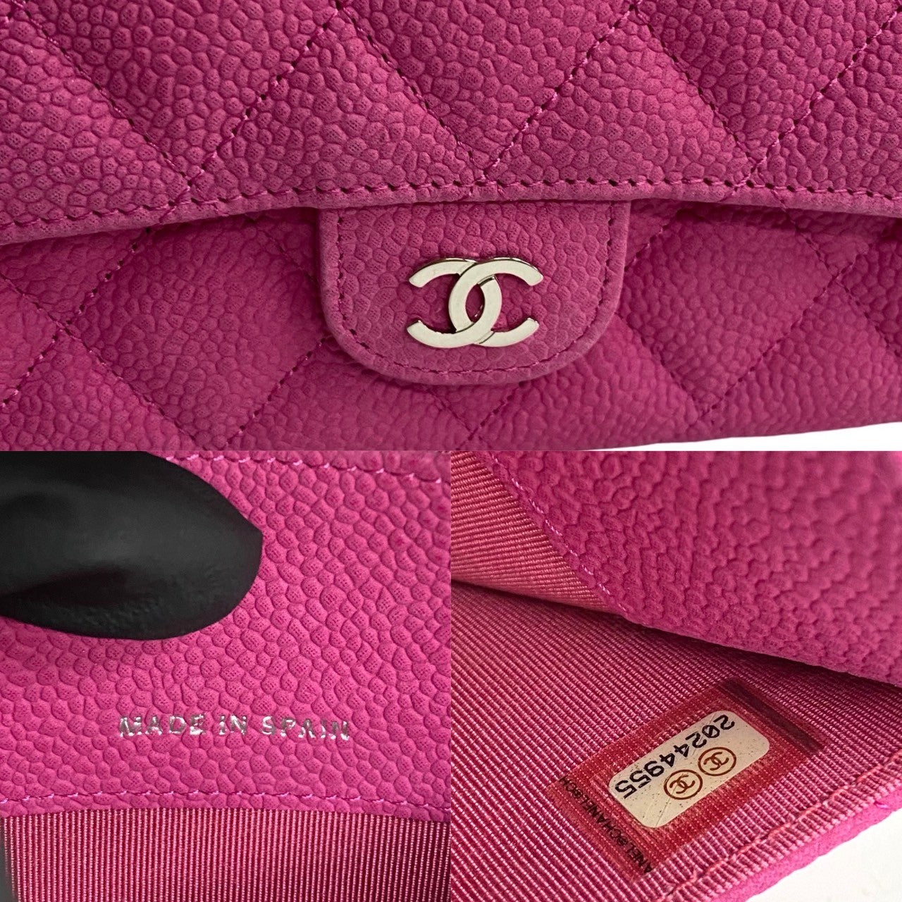 CHANEL Bifold Wallet Matt caviar skin pink Matrasse Caviar skin