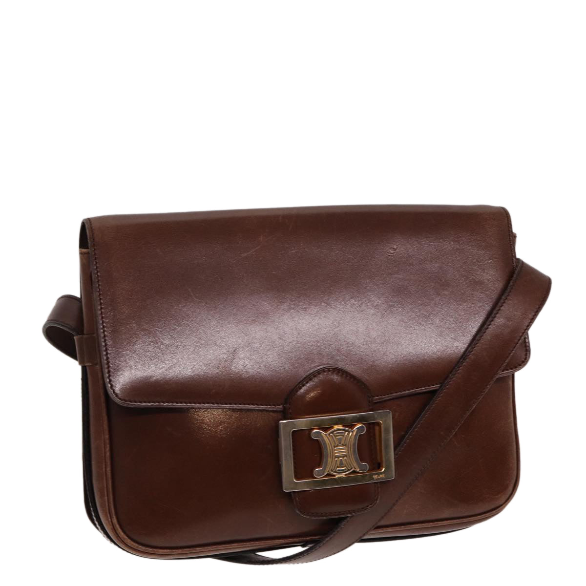Luxury CELINE Shoulder Bag Leather Brown  78512