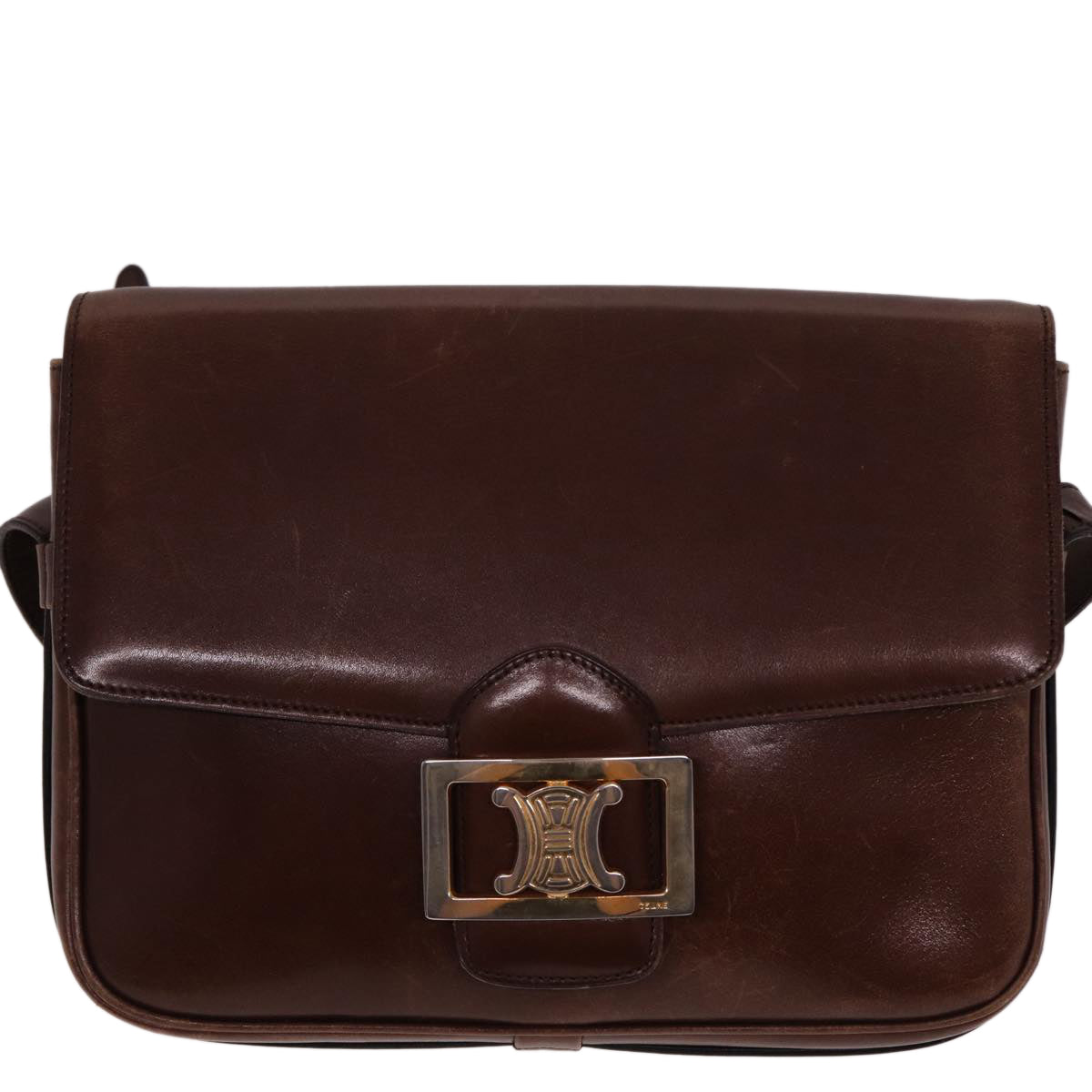 Luxury CELINE Shoulder Bag Leather Brown  78512