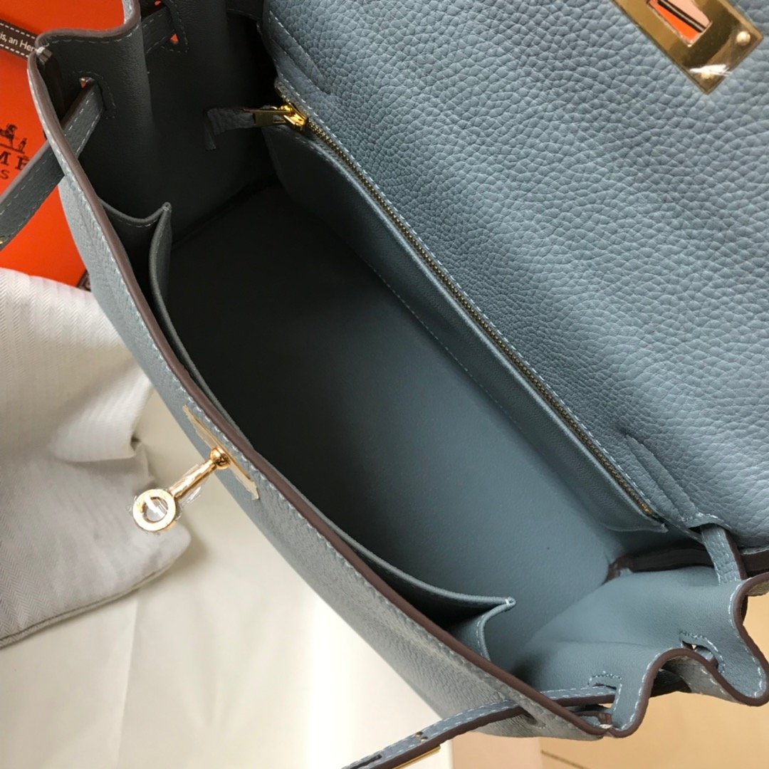 Top Quality Kelly 28 Togo Blue Atoll Bag For Women, Handbags, Shoulder Bags 11in/28cm
