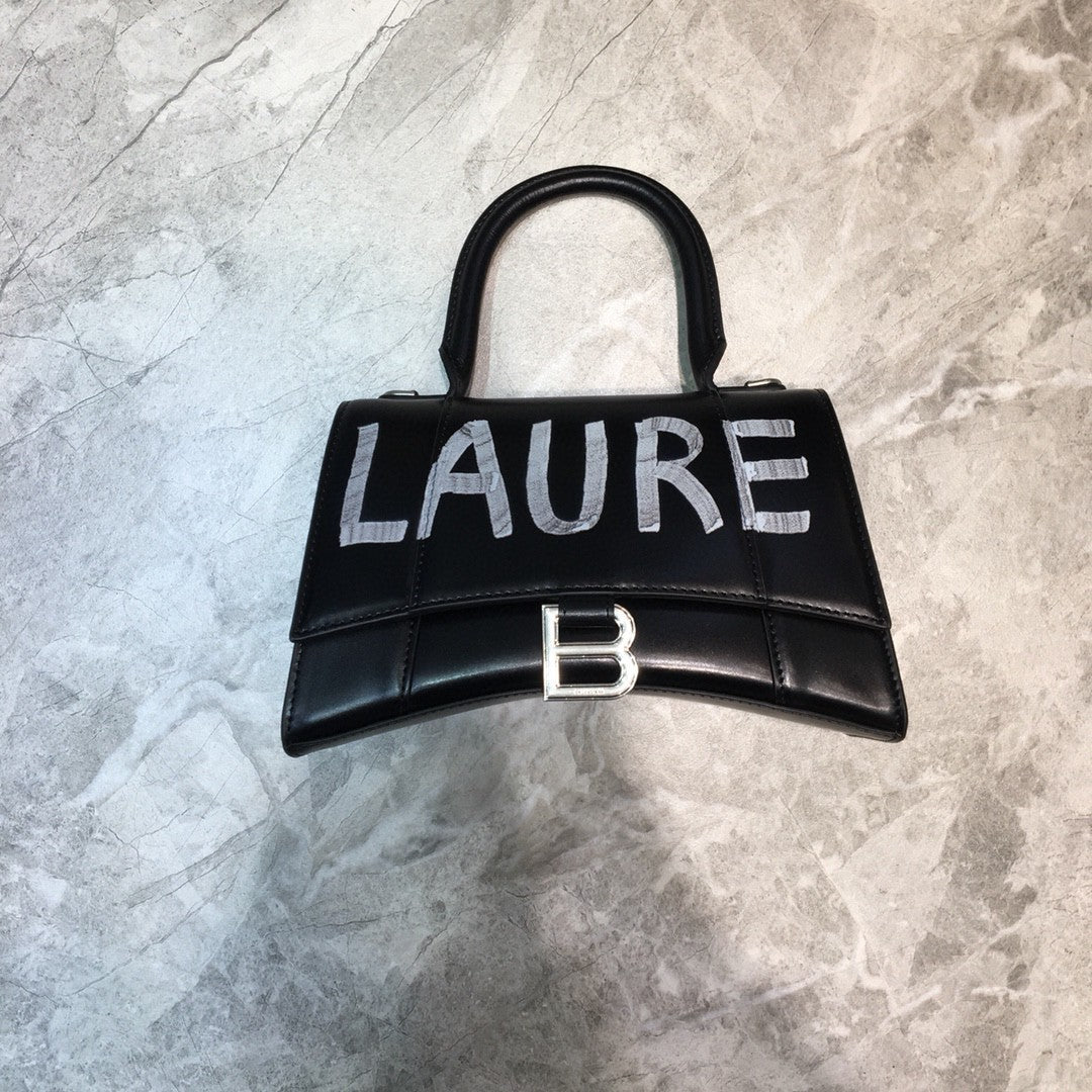 Top Quality Hourglass XS Handbag In Black, For Women,  Bags 7.4in/19cm
