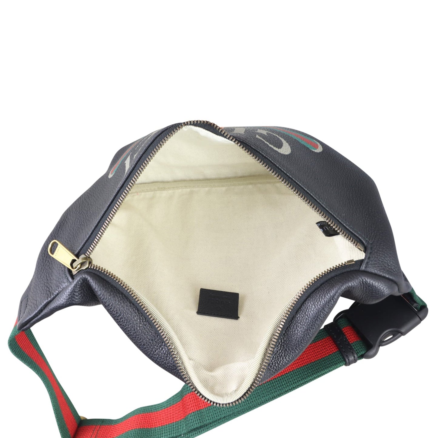 Gucci Retro Print Leather Belt Bag