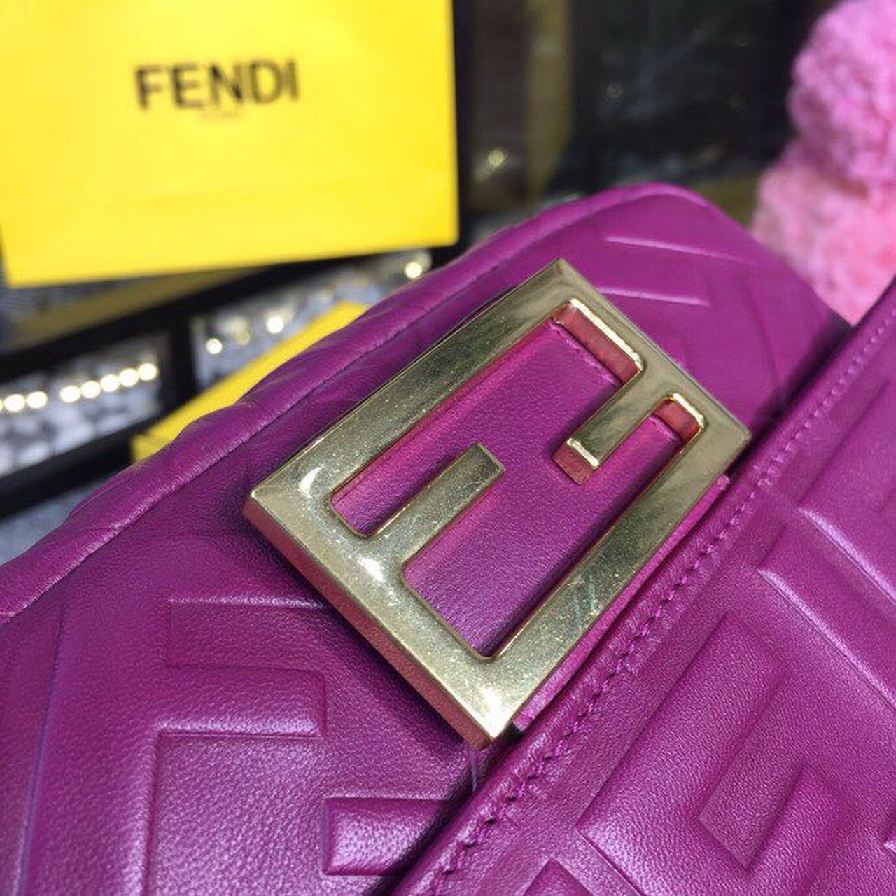 Top QualityTop Quality Baguette Nappa Purple For Women, Women’s Handbags, Shoulder And Crossbody Bags 7in/19cm FF 8BS017