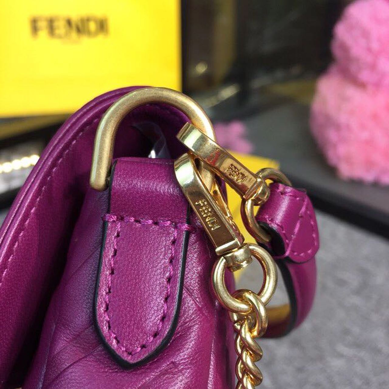Top QualityTop Quality Baguette Nappa Purple For Women, Women’s Handbags, Shoulder And Crossbody Bags 7in/19cm FF 8BS017