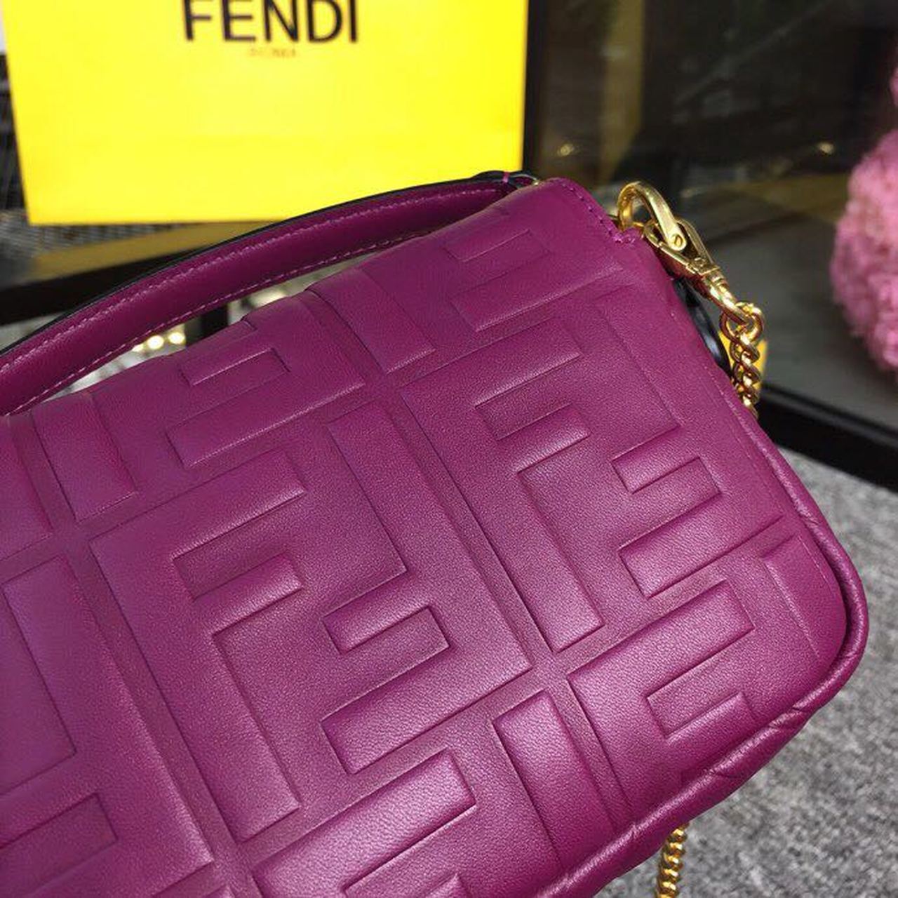 Top QualityTop Quality Baguette Nappa Purple For Women, Women’s Handbags, Shoulder And Crossbody Bags 7in/19cm FF 8BS017