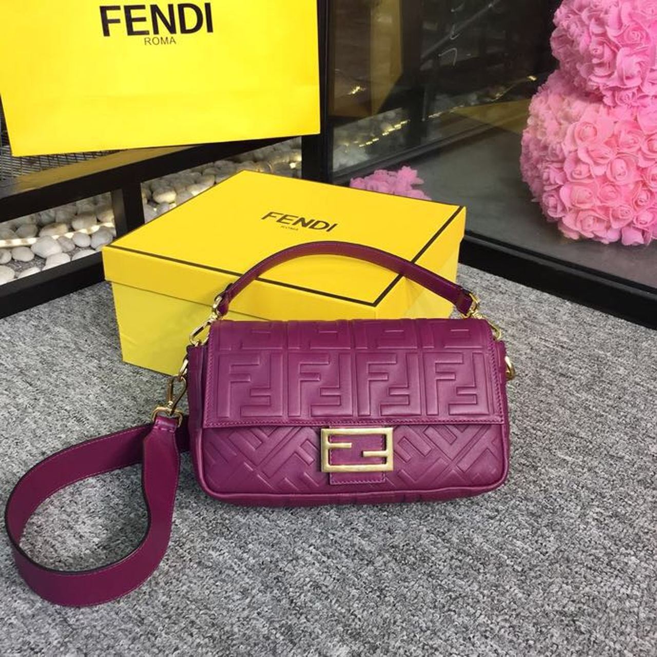 Top QualityTop Quality Baguette Nappa Purple For Women, Women’s Handbags, Shoulder And Crossbody Bags 10in/27cm FF 8BR600