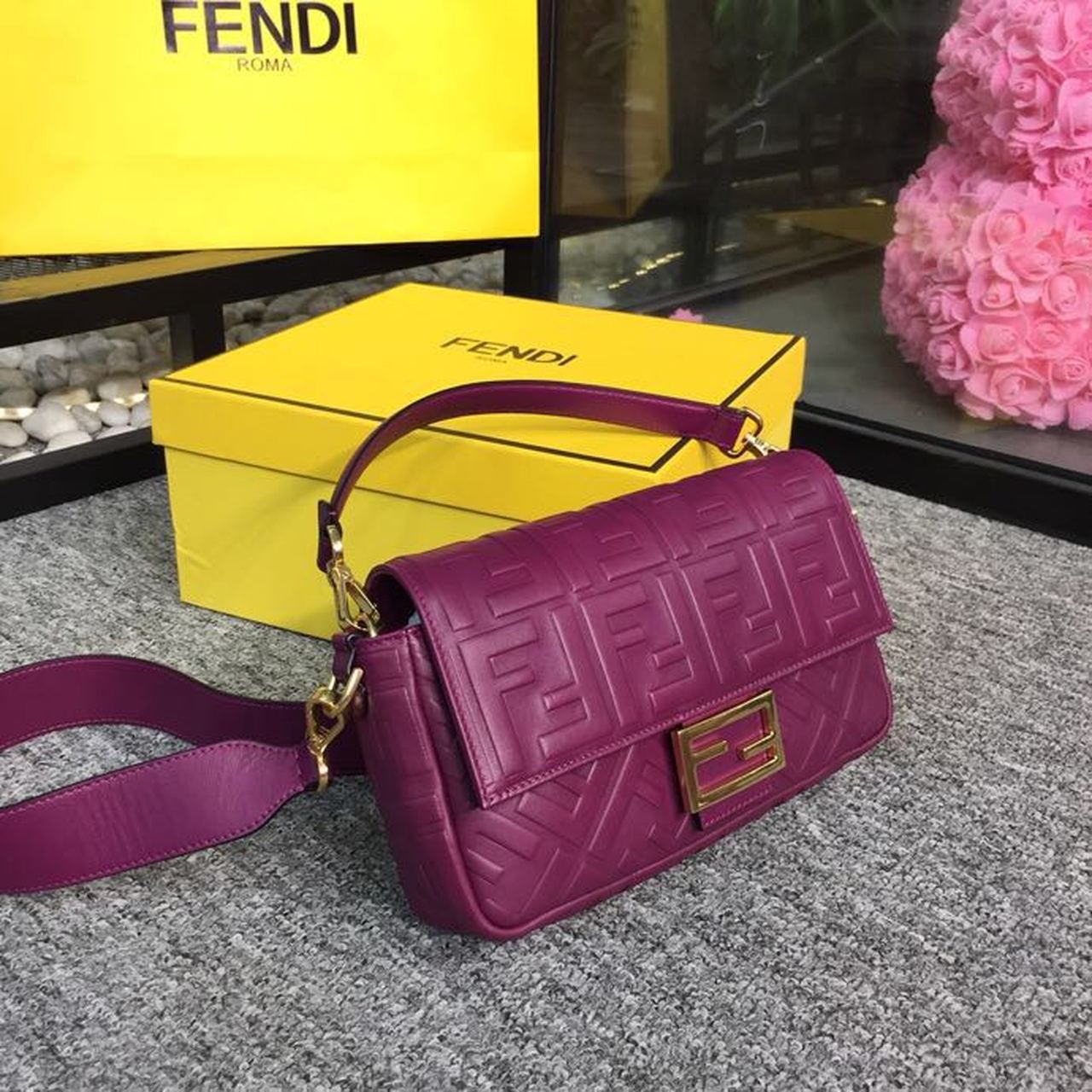 Top QualityTop Quality Baguette Nappa Purple For Women, Women’s Handbags, Shoulder And Crossbody Bags 10in/27cm FF 8BR600
