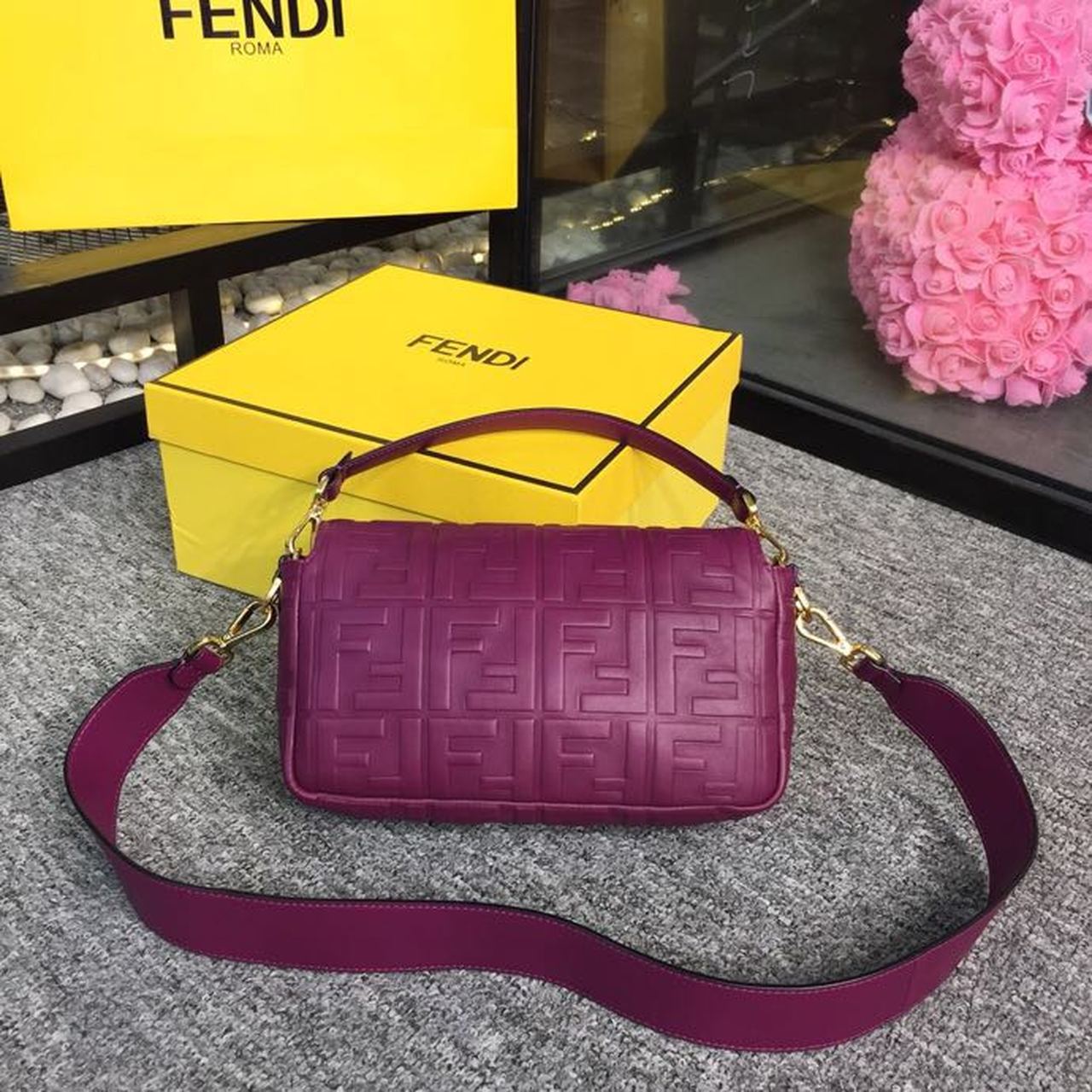 Top QualityTop Quality Baguette Nappa Purple For Women, Women’s Handbags, Shoulder And Crossbody Bags 10in/27cm FF 8BR600