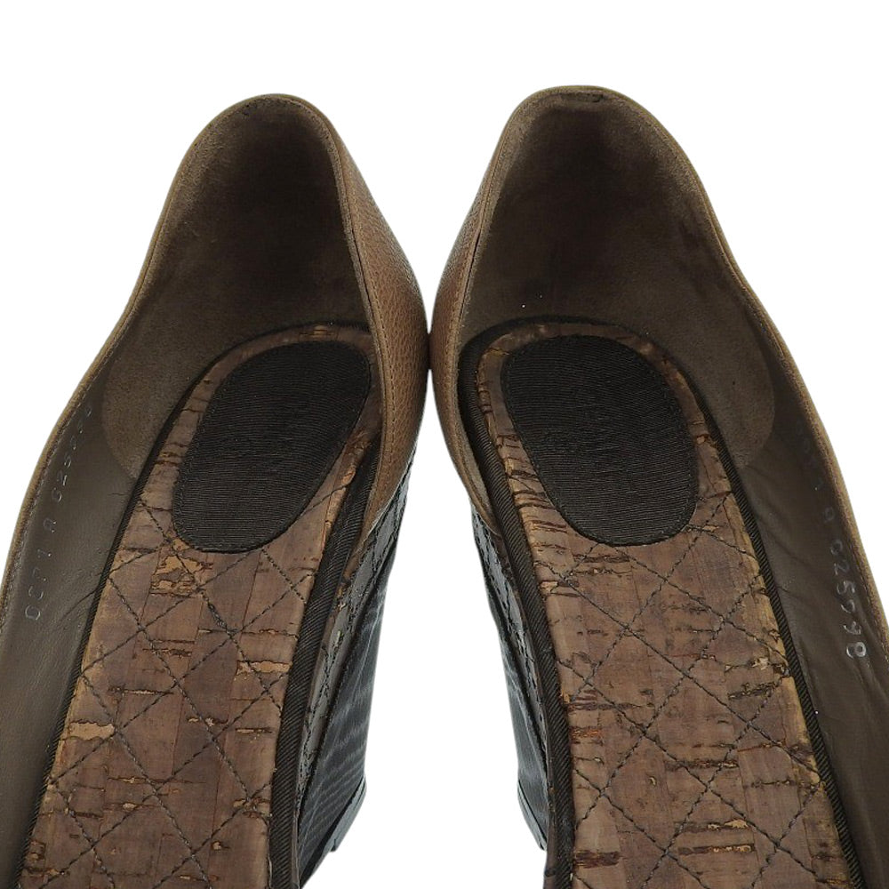 Chanel Camellia Leather Wedge Pumps