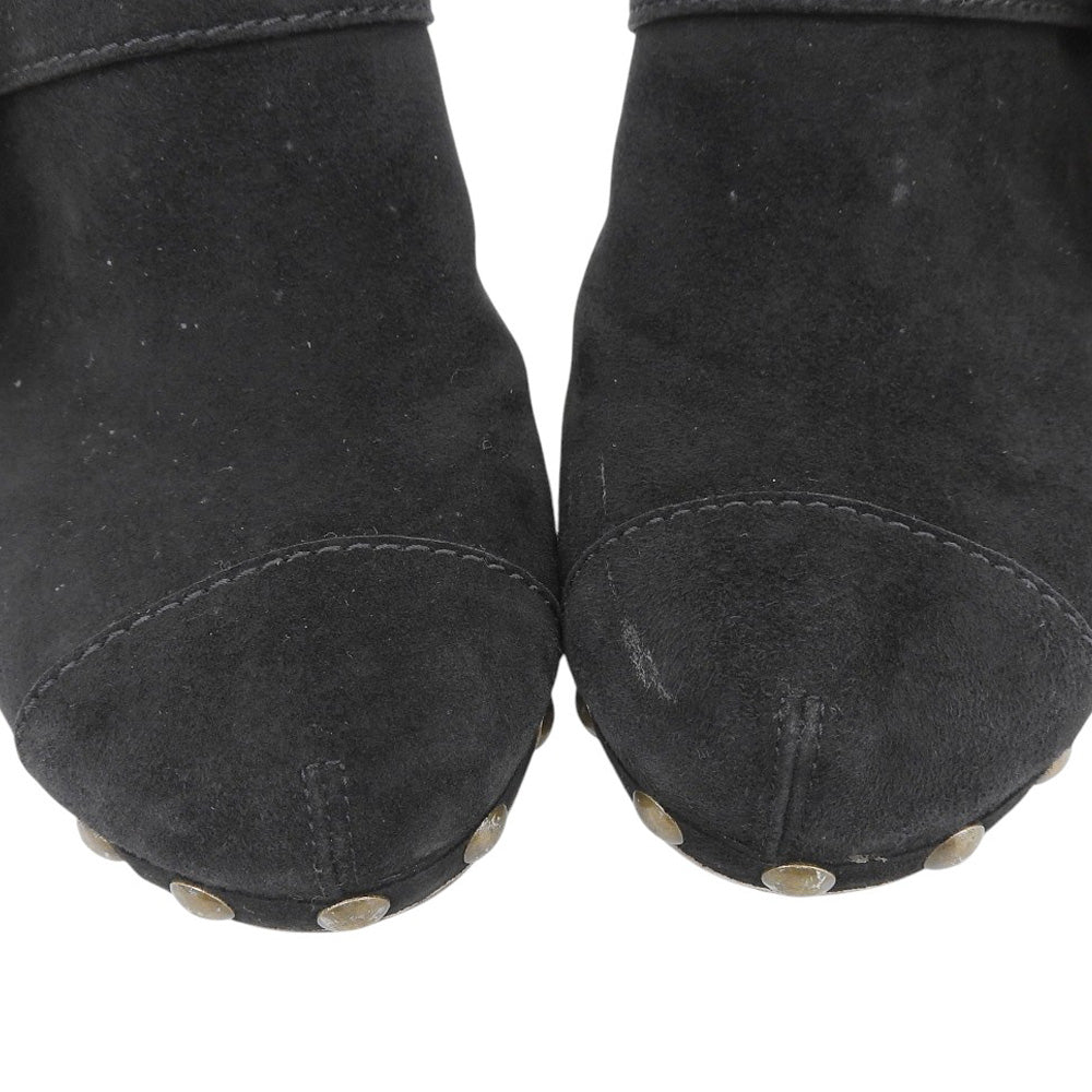 Chanel Suede Flower Corsage Wood Heel Sandals