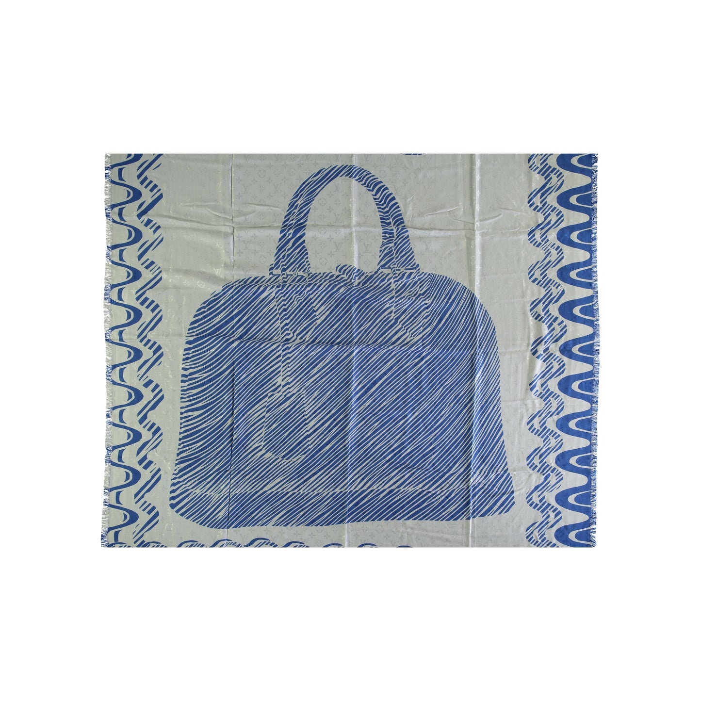 LOUIS VUITTON Louis Vuitton Blue and White Alma Print Scarf