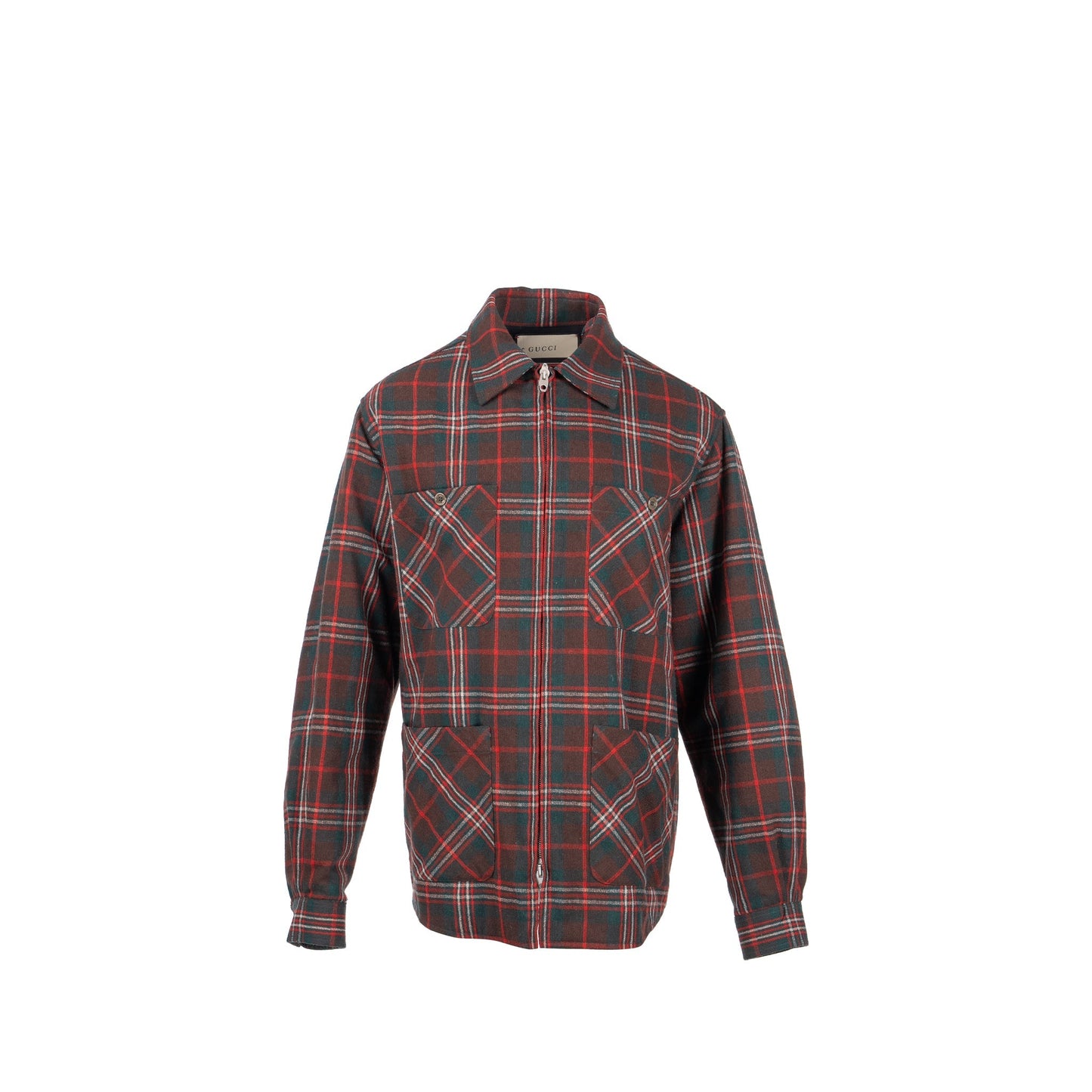 GUCCI Size 46 Men?s Checked Wool Jacket Multicolour