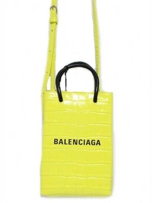 Luxury Balenciaga Trending 2025 Crocodile cross bag yellow