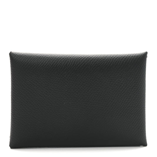 Hermes Epsom Calvi Duo Card Case Black