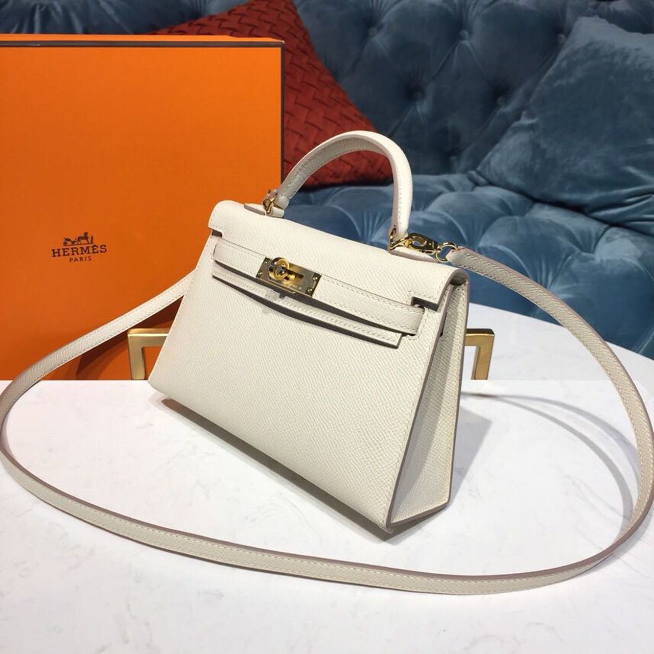 Top Quality Mini Kelly Craie For Women Gold-Toned Hardware 7.5in/19cm
