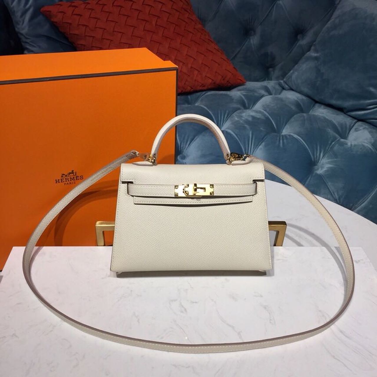 Top Quality Mini Kelly Craie For Women Gold-Toned Hardware 7.5in/19cm