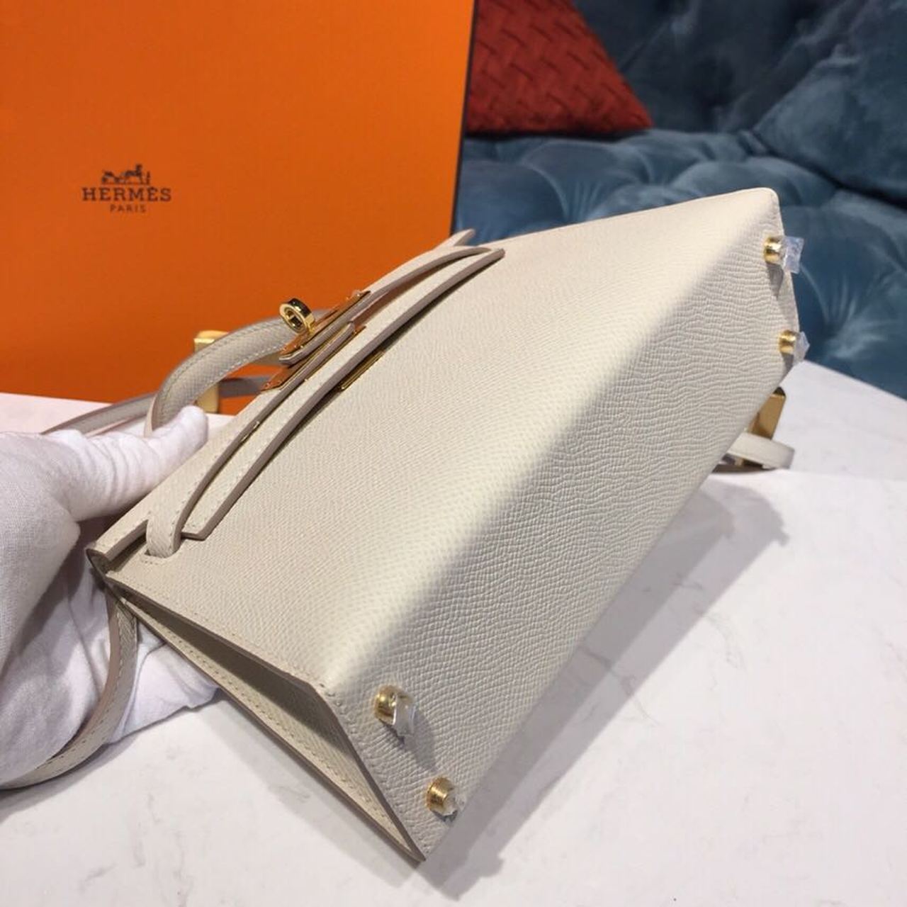 Top Quality Mini Kelly Craie For Women Gold-Toned Hardware 7.5in/19cm