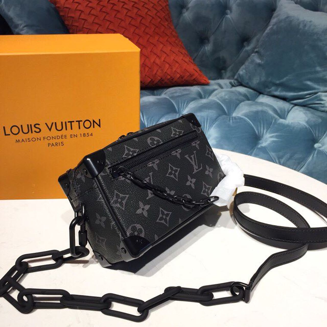Top Quality Mini Soft Trunk Monogram Eclipse Canvas By Virgil Abloh For Men, Bags 7.3in/18.5cm Top Quality M44735