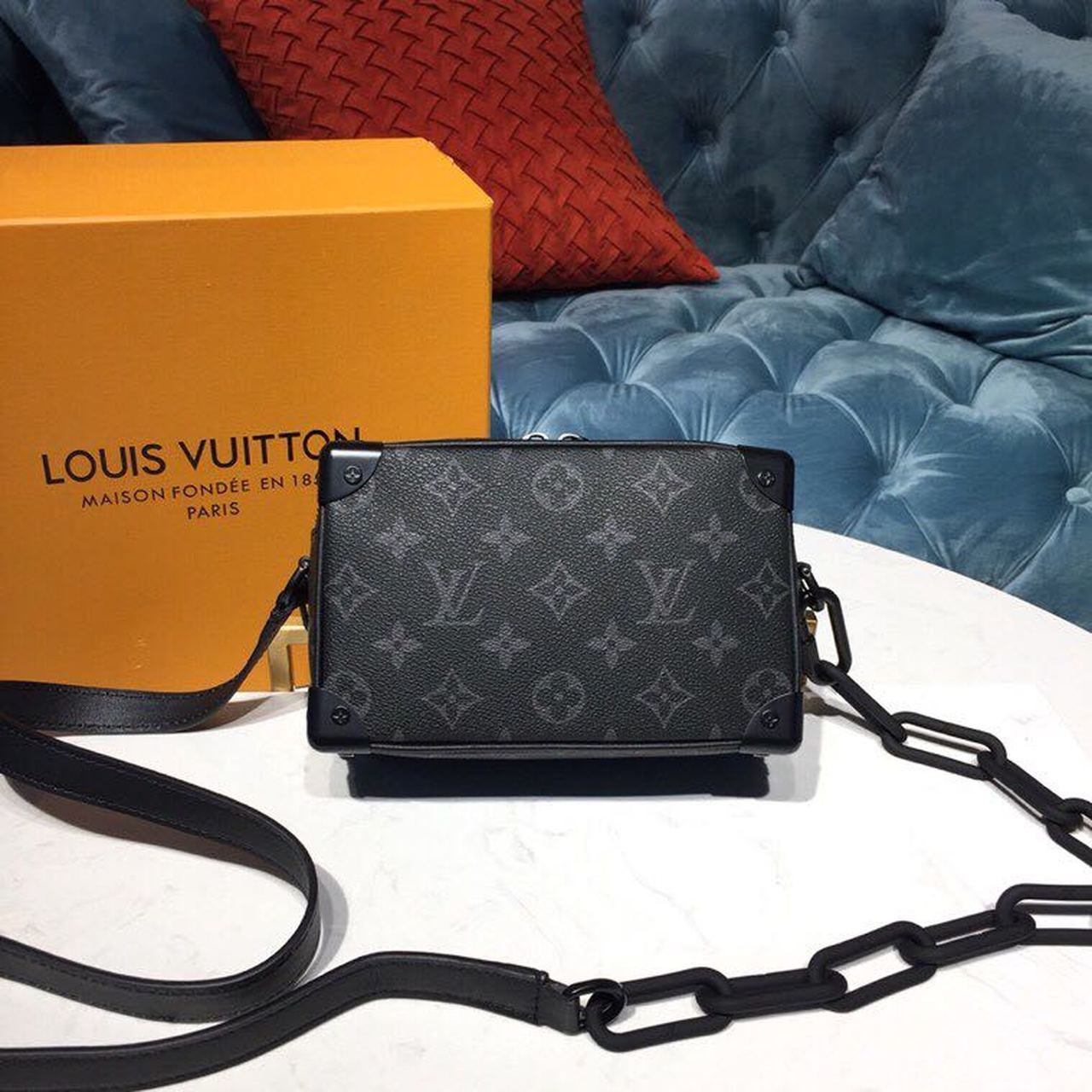 Top Quality Mini Soft Trunk Monogram Eclipse Canvas By Virgil Abloh For Men, Bags 7.3in/18.5cm Top Quality M44735