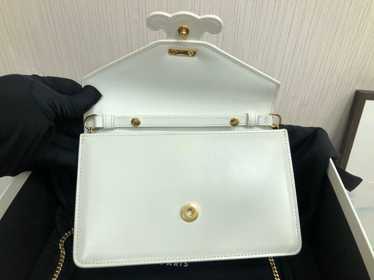 Top Quality Wallet On Chain Triomphe White For Women 7in/19cm 
