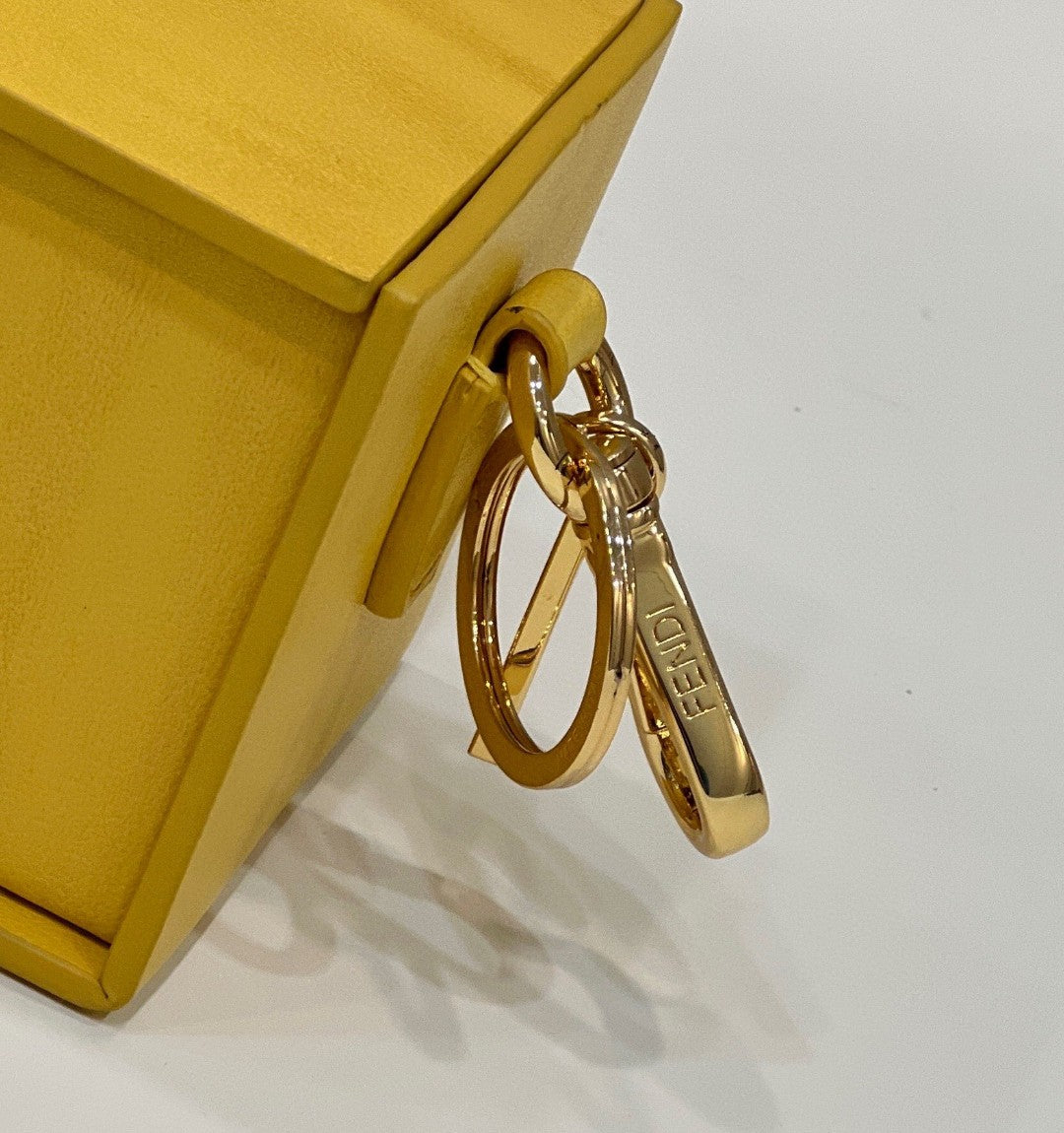 Top QualityTop Quality Logo Box Keychain Yellow Charm Bag For Woman 8cm/3in