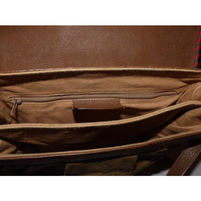 Gucci   Coated Canvas Leather In Browns With Red Green Cross Body