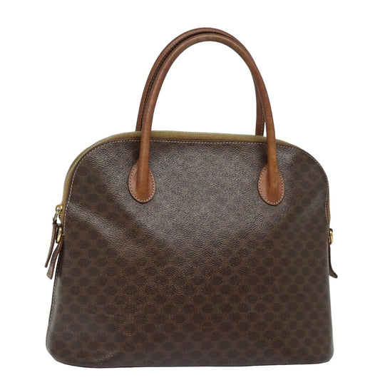 Luxury CELINE Macadam Canvas Hand Bag PVC Leather Brown  79677