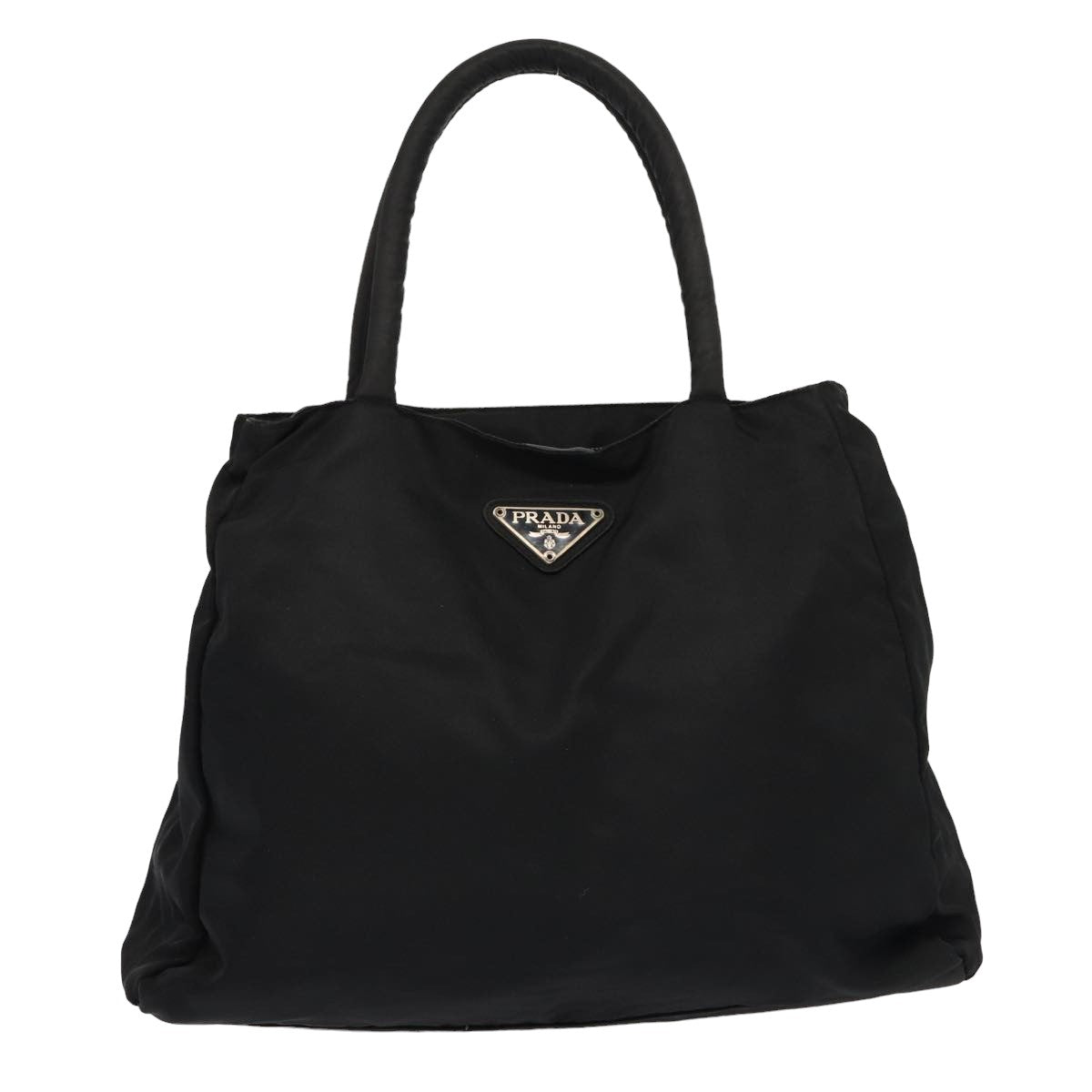 PRADA Hand Bag Nylon Black Auth 79687