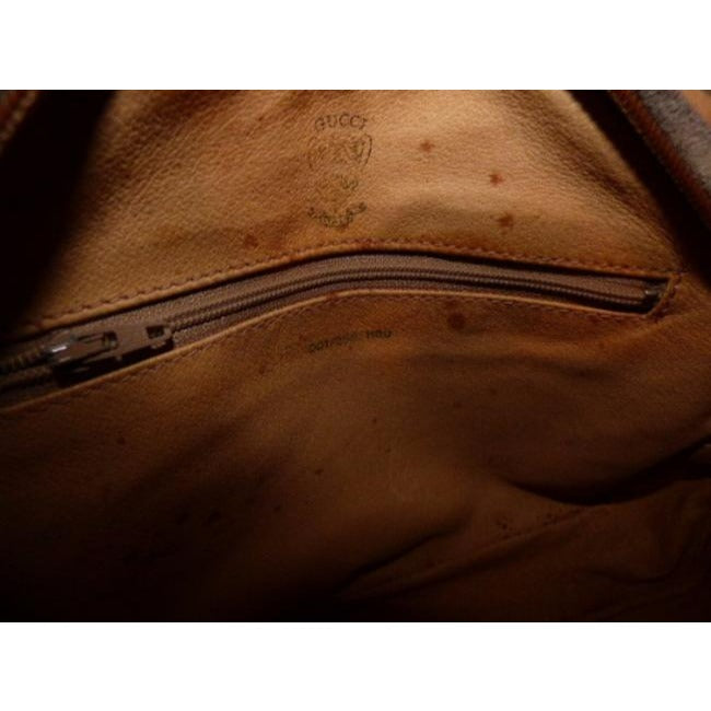 Gucci   Camel Leather And Brown Small G Logo Print