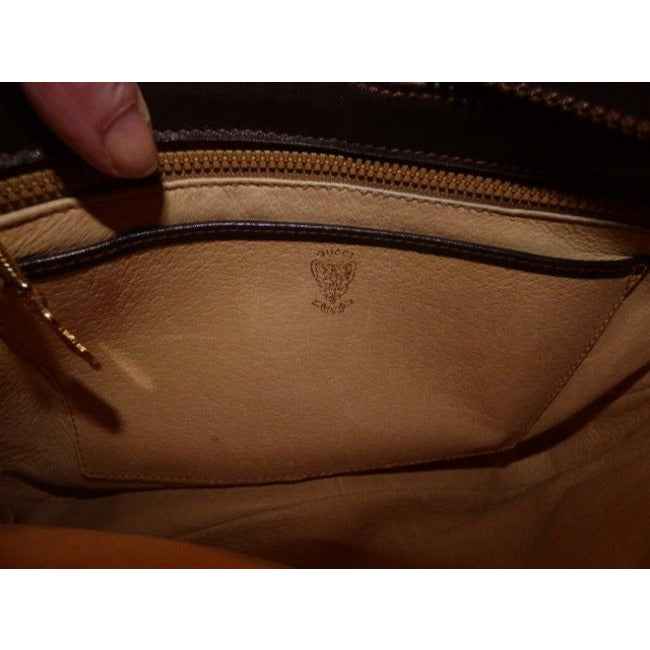 Gucci   Brown Suede And Leather With Red And Green Striped Top Hobo Bag