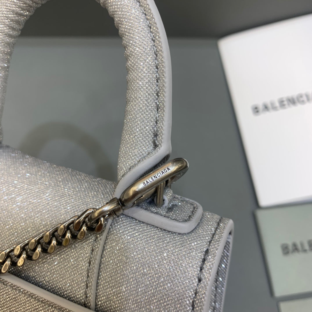 Top Quality Hourglass Mini Handbag With Chain In Grey, For Women,  Bags 4.7in/12cm