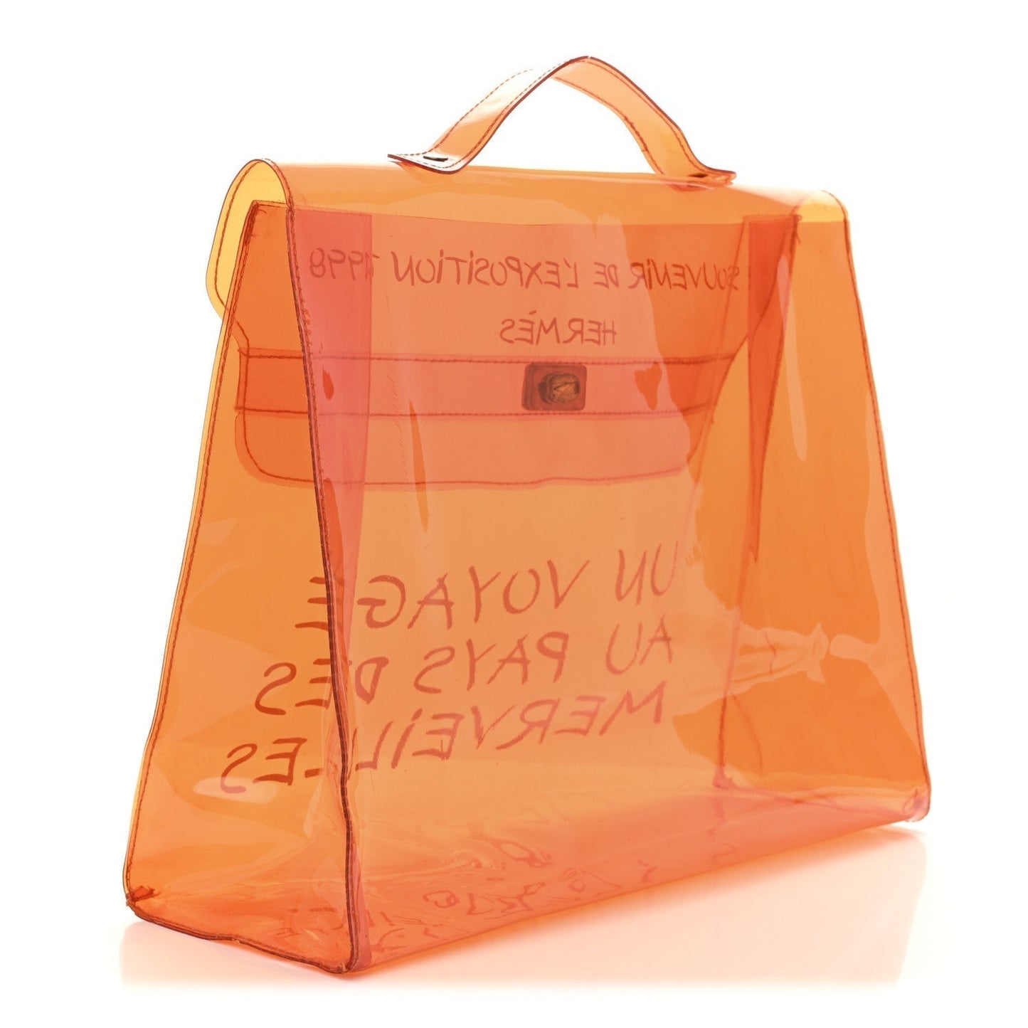 Hermes Vinyl Souvenir De L'Exposition Kelly Orange
