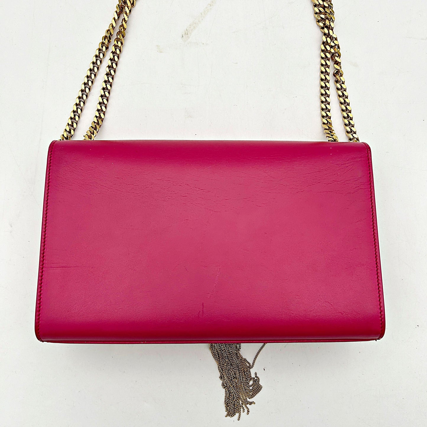 SAINT LAURENT Classic Monogram Kate Tassel Satchel Fuchsia ART2232497821