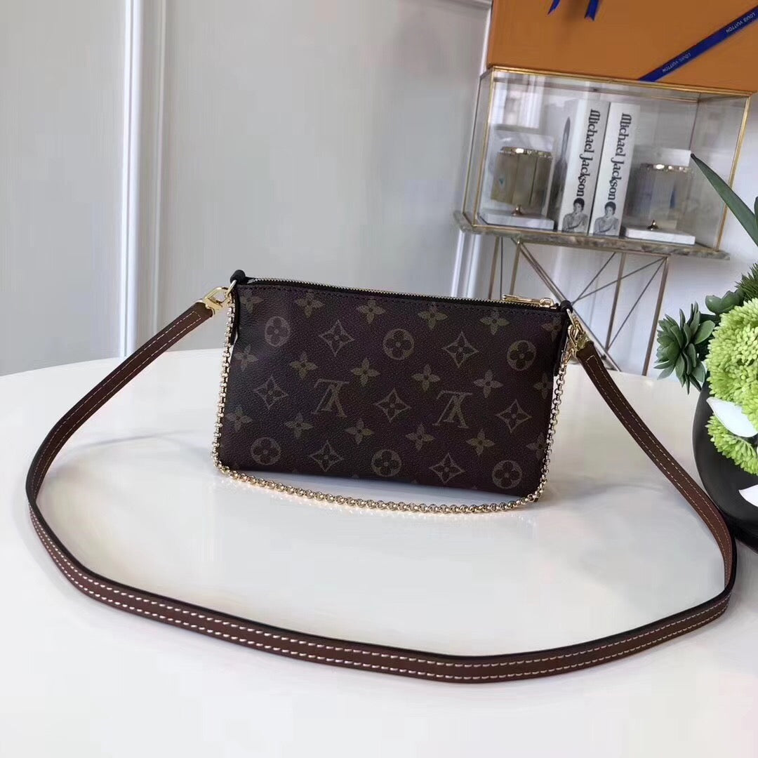 Top Quality Pallas Clutch Monogram Canvas Black For Women, WoHandbag, Shoulder And Crossbody Bags 8.3in/21cm Top Quality M44058